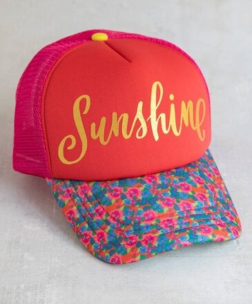 Natural Life Trucker Hats Coral Sunshine