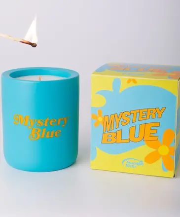 Nostalgia Kicks Mystery Blue Candle