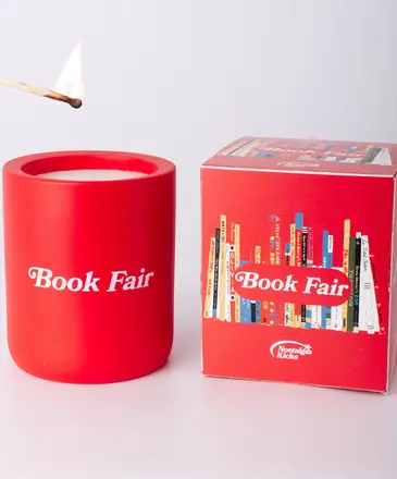 Nostalgia Kicks Book Fair Candle