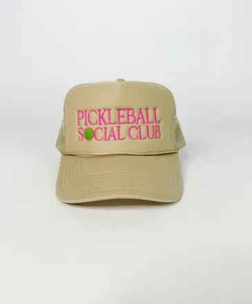 Ida Red Tan Pickleball Social Club Bright Trucker Hat