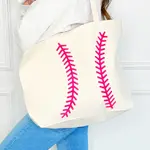 Ida Red Puff Baseball Tote Bag
