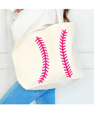 Ida Red Puff Baseball Tote Bag