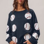 Ida Red Sequin Baseball Pullover