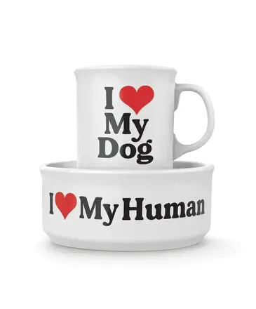 Fred Mug + Dog Bowl - Heart Dog