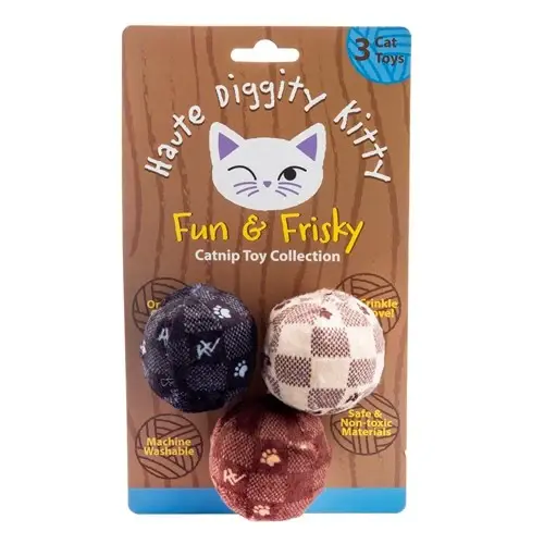 Haute Diggity Dog Checker CV Ball Catnip Toy