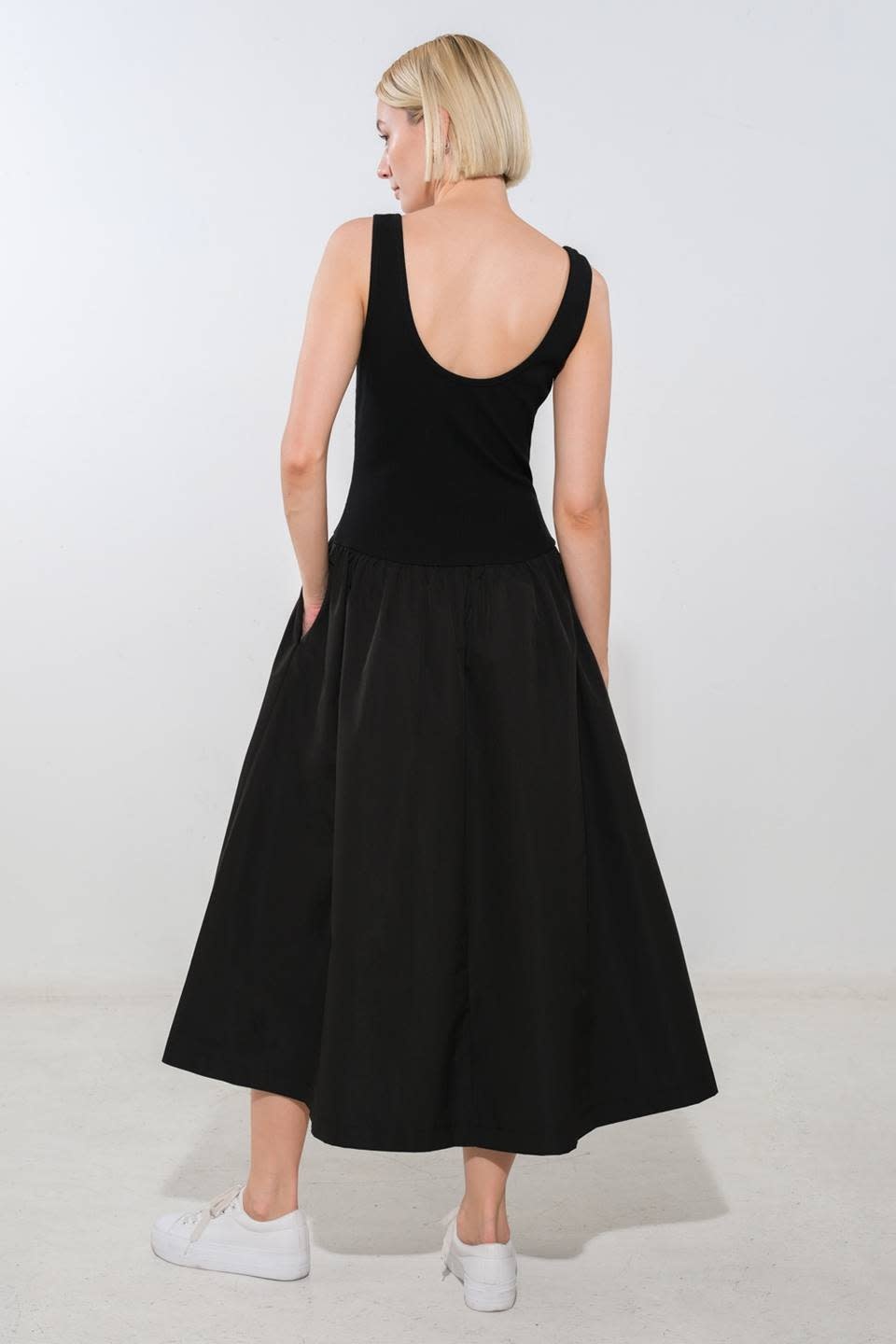 Flying Tomato Black Midi Dress