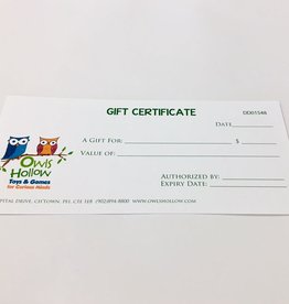 Owls Hollow Gift Certificate for $25