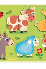 Wooden Farm 2pc Puzzles by Djeco