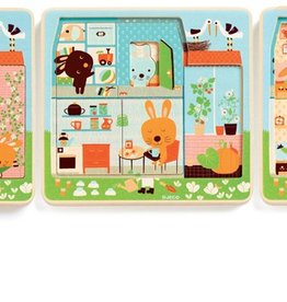 Three Layer Wooden Puzzle - Rabbit's Home