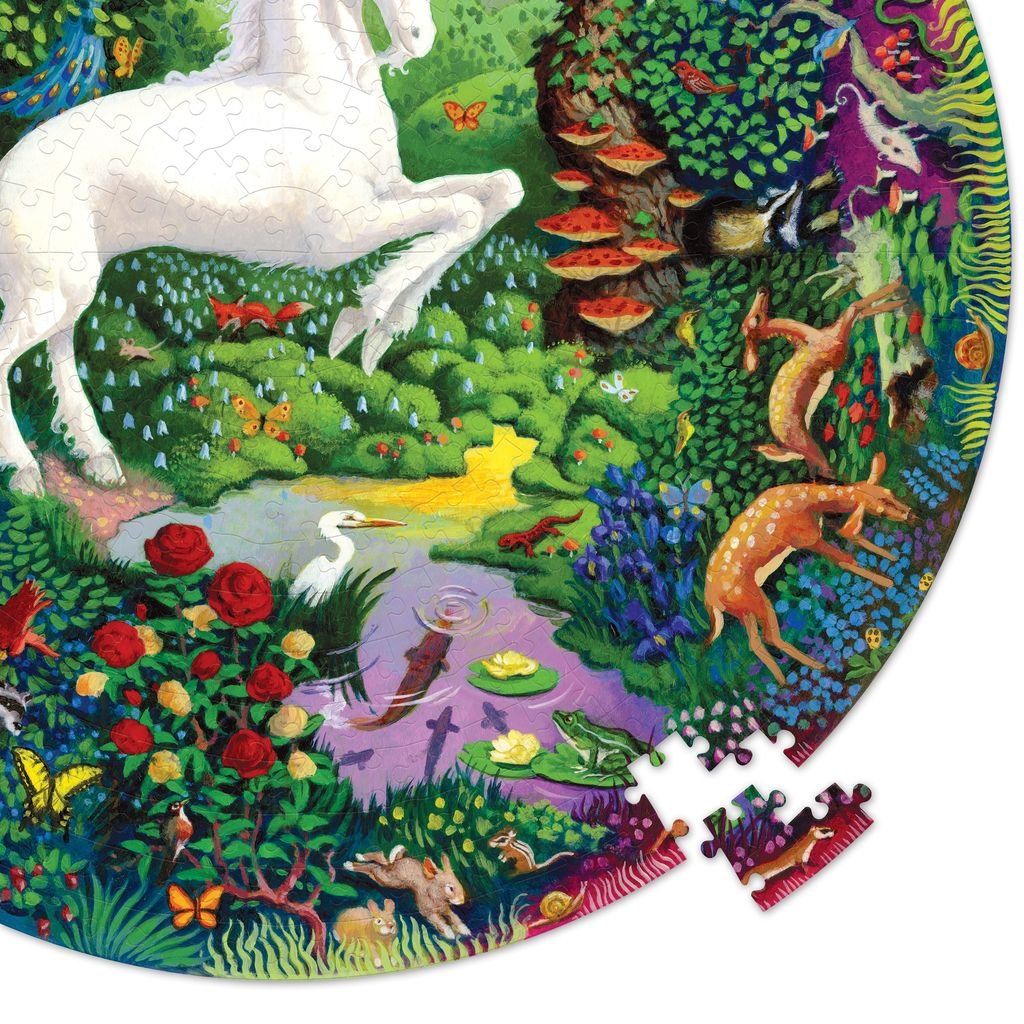 Unicorn Garden 500pc Round Puzzle