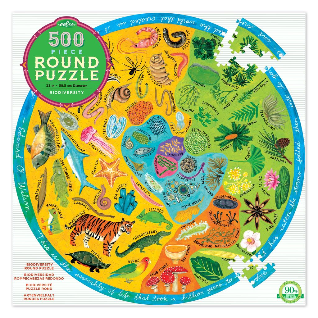 Biodiversity 500pc Round Puzzle by eeBoo