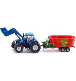 Siku New Holland with Frontloader & Strautmann Fodder Mixer