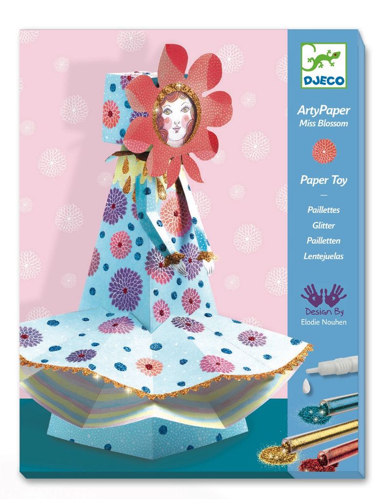 Miss Blossom Paper Toy & Glitter