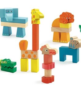 Creanimaux Wooden Animal Stacking Blocks by Djeco