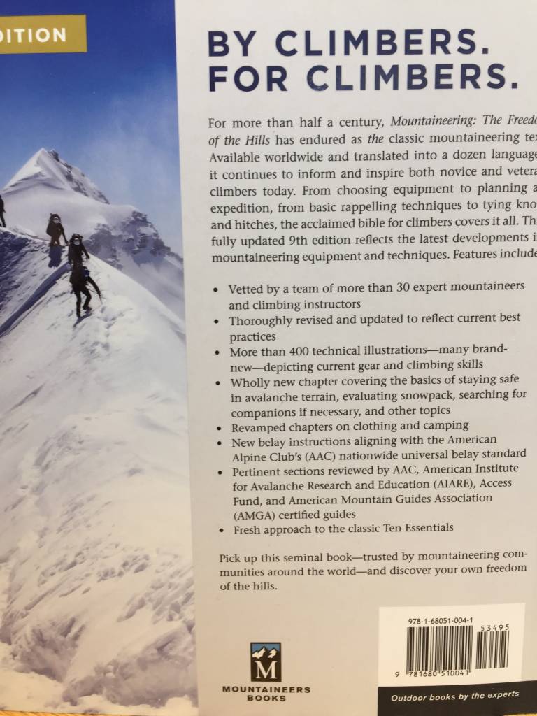 Mountaineering Freedom of the Hills 9th ed