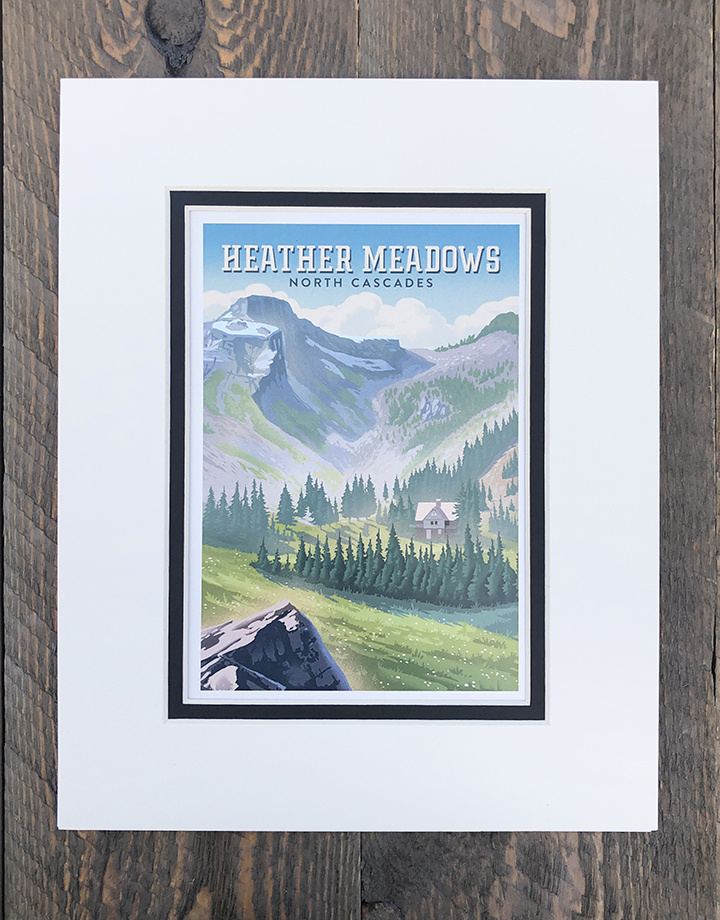 Poster Heather Meadows Matted 8 x 10