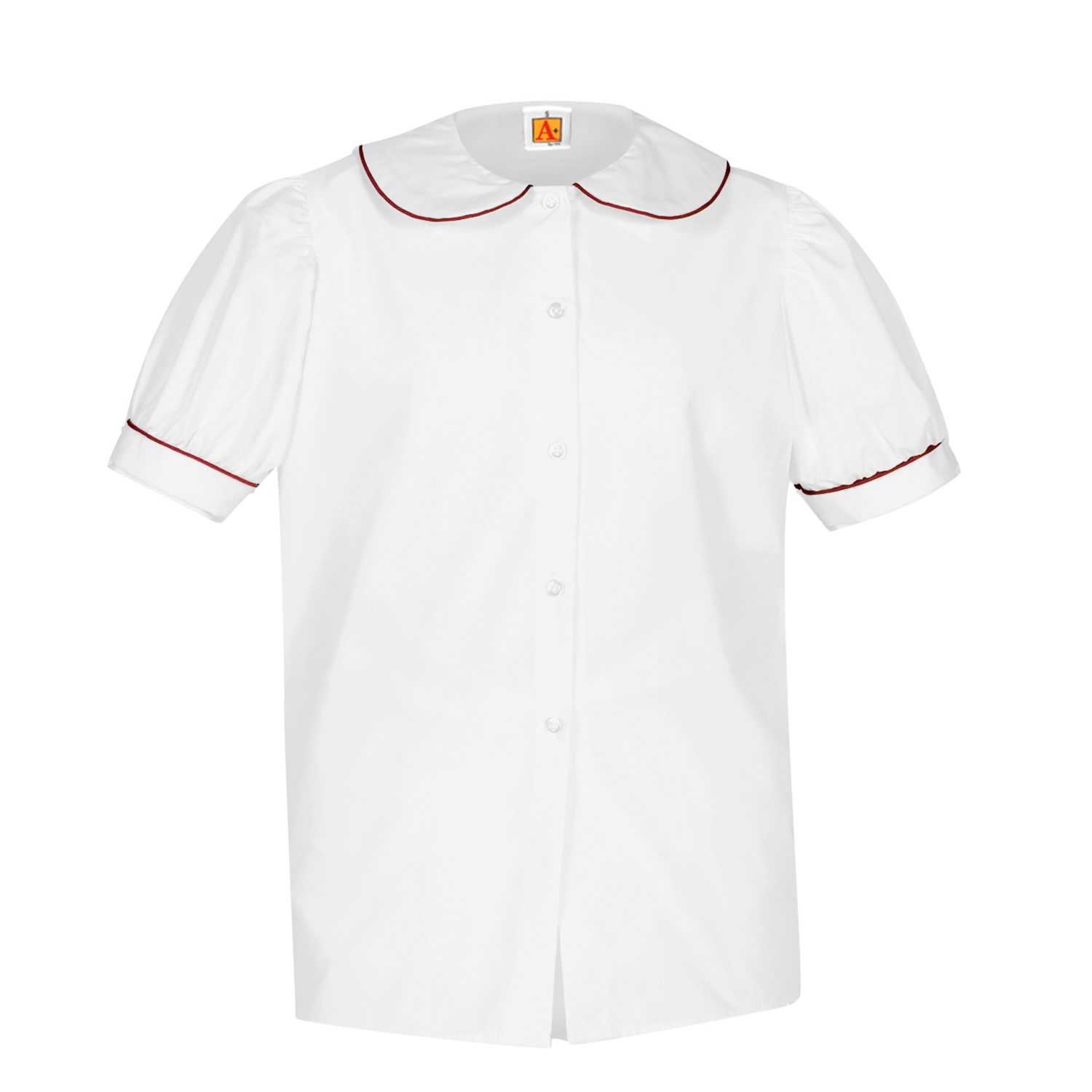 SS Piped Peter Pan Blouse (9361)(Red Piping)