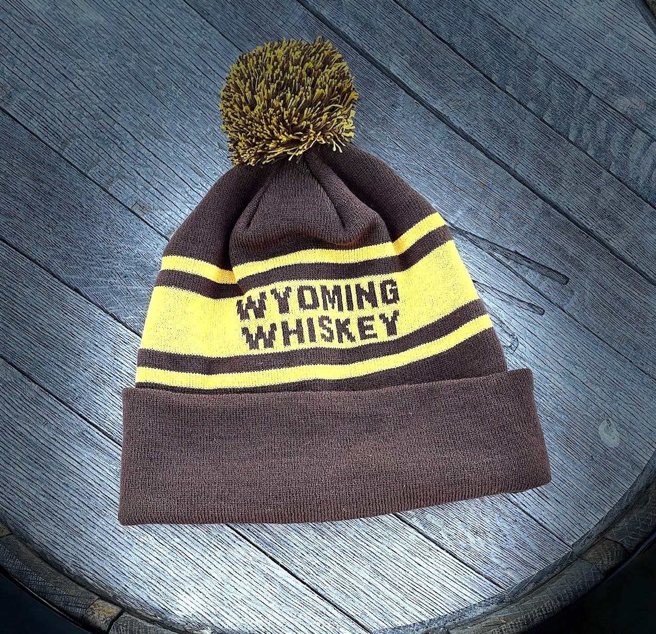 Wyoming Cowboys Pom Beanie - Gold/Brown