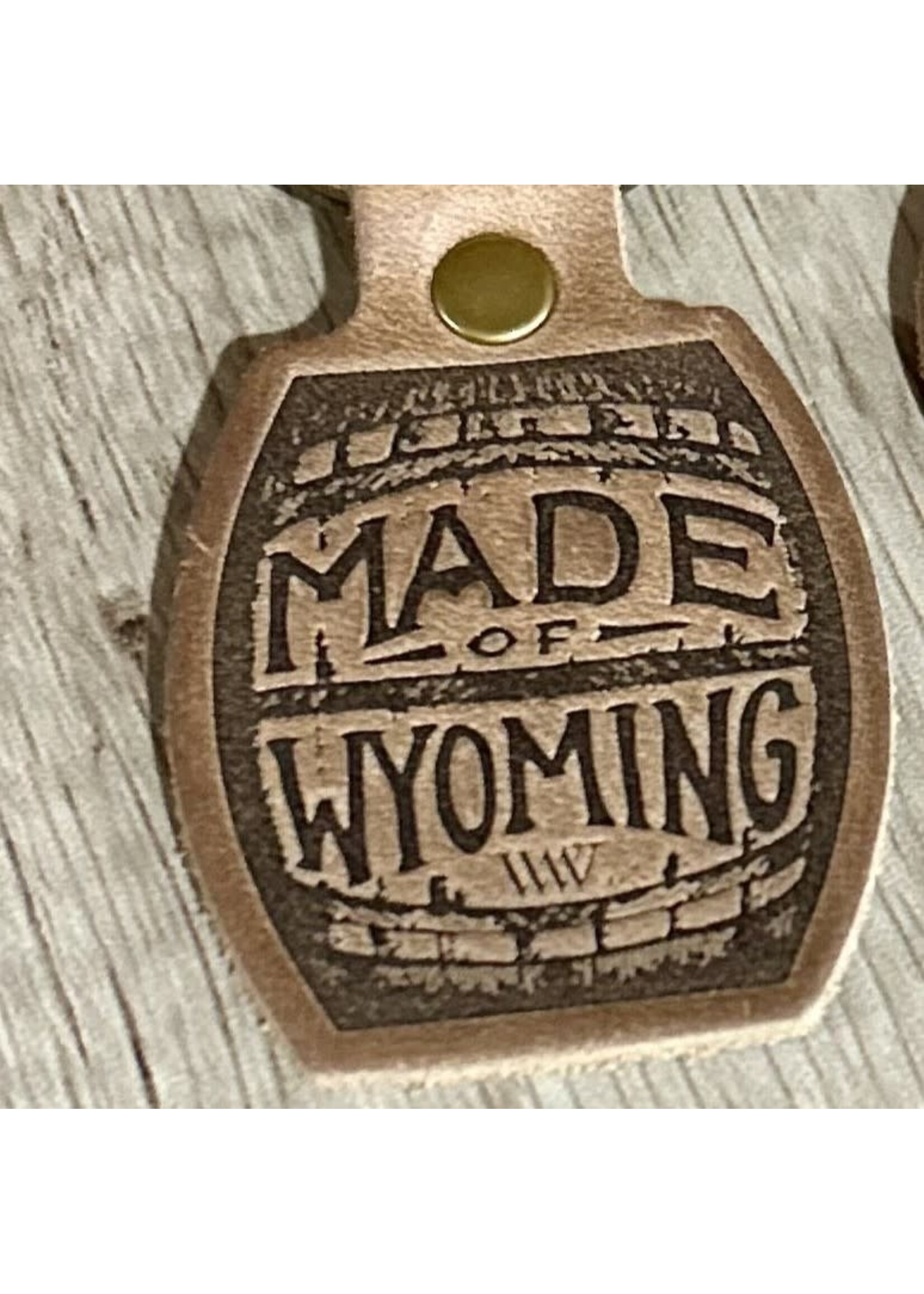 Made of Wyoming Barrel Keychain
