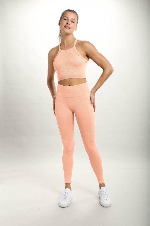 Mono B MONO Square Front Ribbed Crop Tank - Adult M