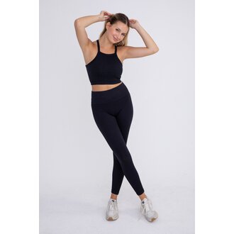 Mono B MONO Square Front Ribbed Crop Tank - Adult M Mono B MONO Square Front Ribbed Crop Tank - Adult M