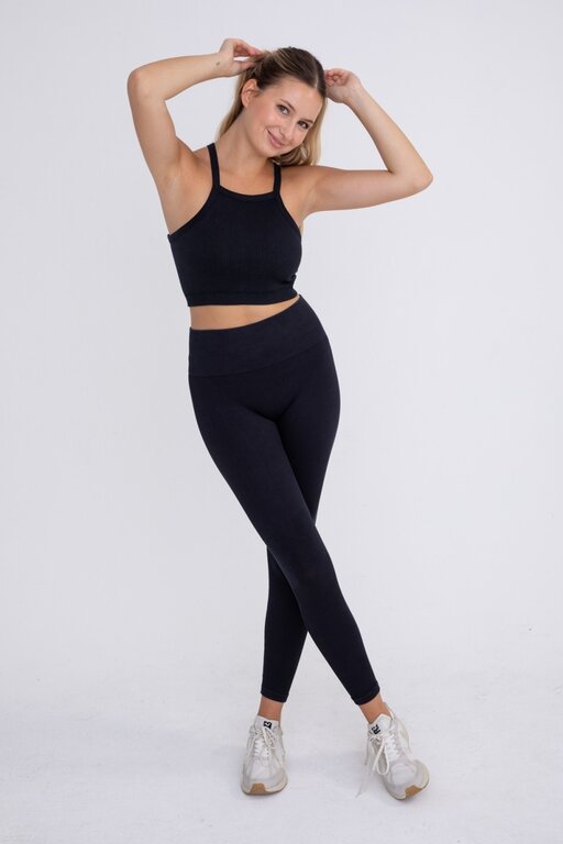 Mono B MONO Square Front Ribbed Crop Tank