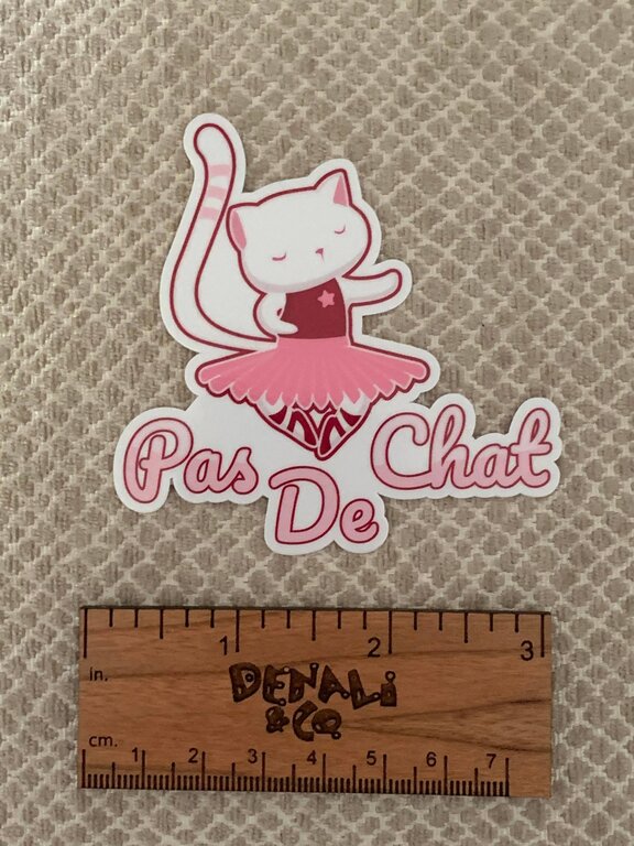 Denali & Co. D&C Pas De Chat Cat Sticker - Pink
