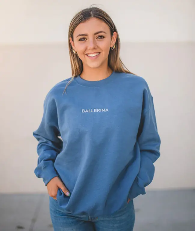 Covet Dance CD Ballerina Embroidered Sweatshirt- Adult