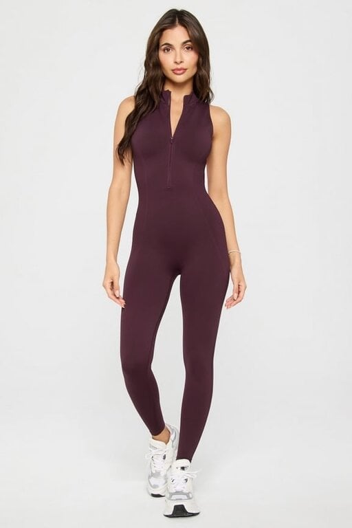 Fabletics FAB Seamless Zip Front Jumpsuit