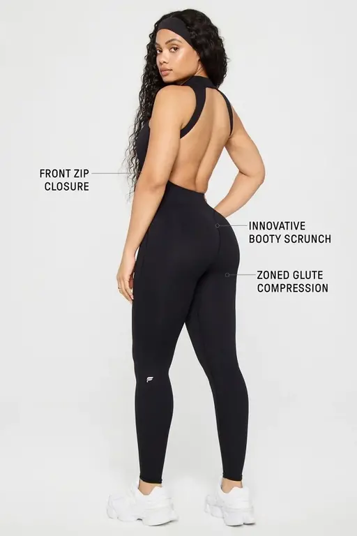 Fabletics FAB Seamless Zip Front Jumpsuit