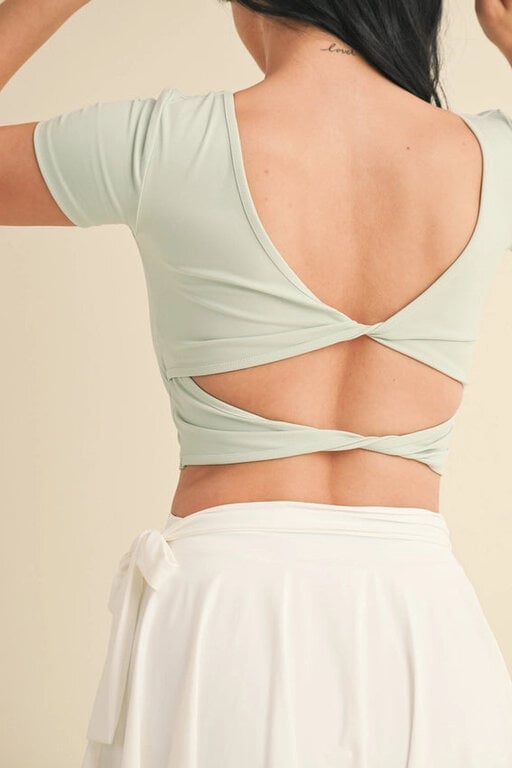 Kimberly C KC Twist Back Short Sleeve Top