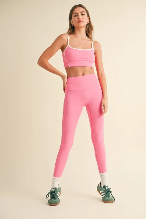 Kimberly C KC Piping Detail Crop Tank & Leggings Set