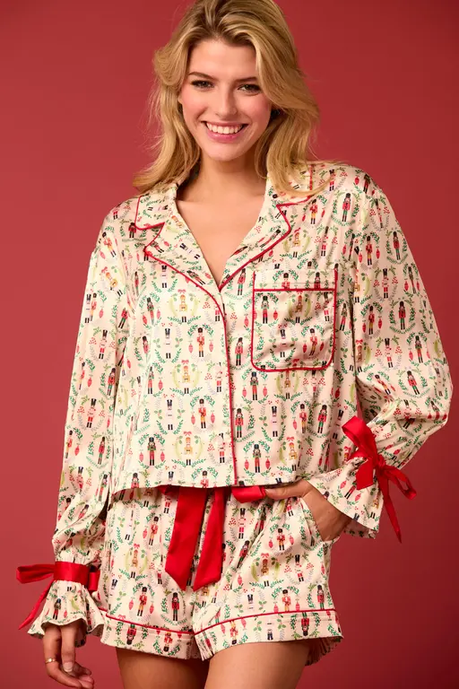 Peach Love California PLC Silky Holiday Pajama Set