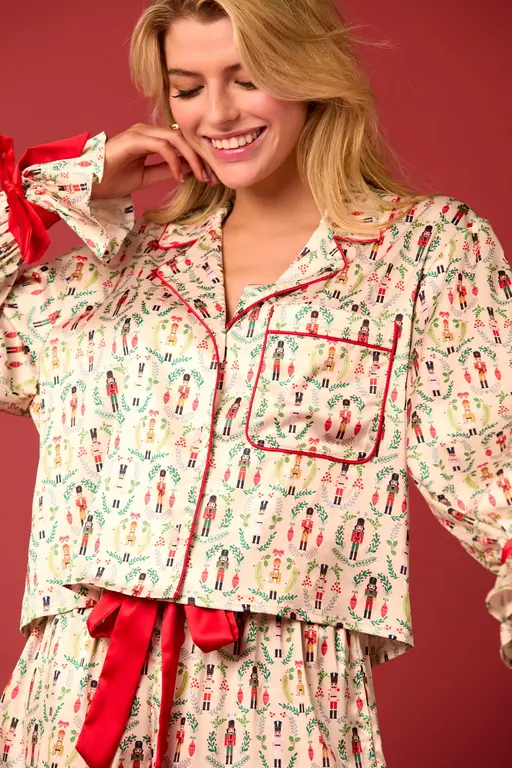 Peach Love California PLC Silky Holiday Pajama Set