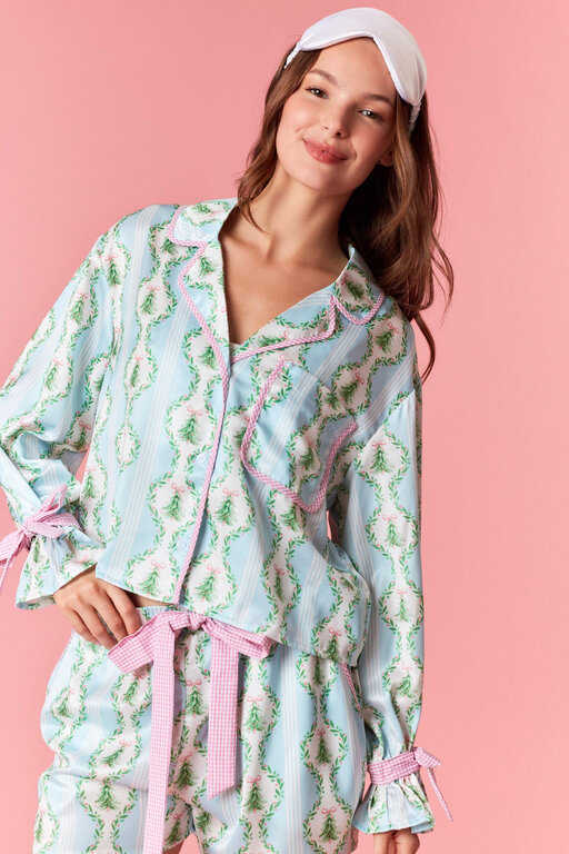 Peach Love California PLC Silky Holiday Pajama Set