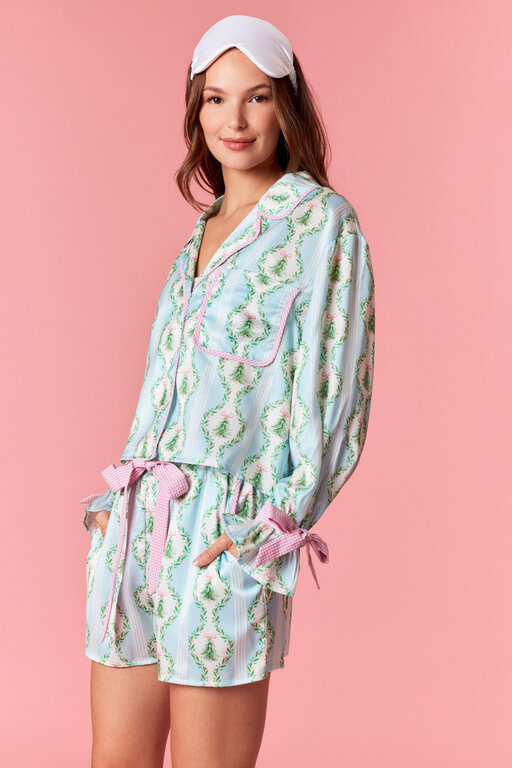 Peach Love California PLC Silky Holiday Pajama Set