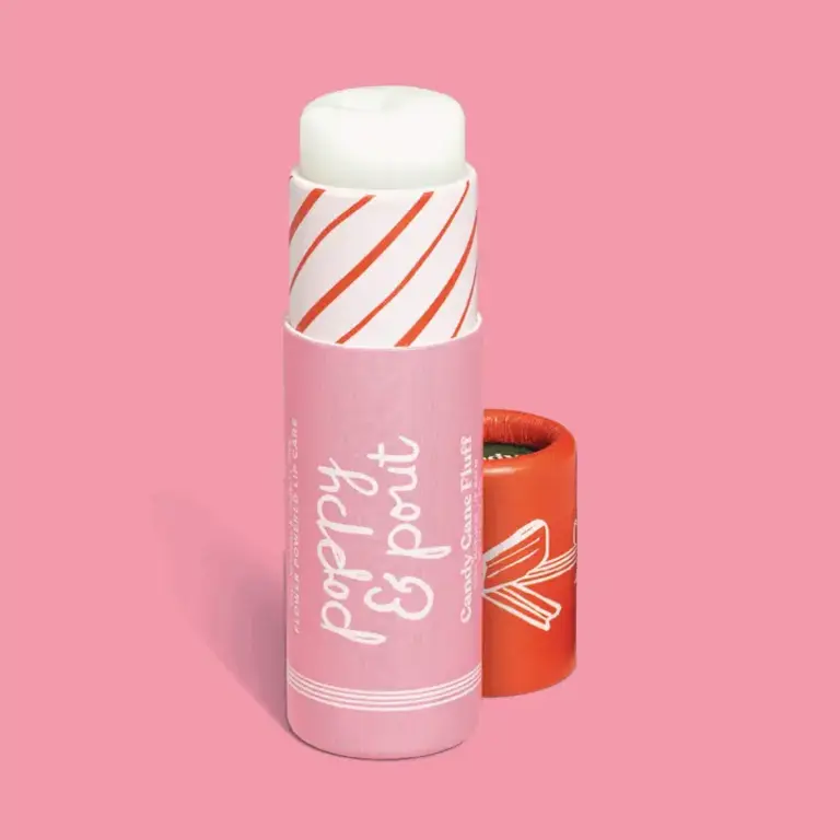 Poppy & Pout P&P Holiday Candy Cane Fluff Lip Balm