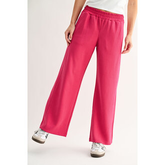 Mono B MB Luxe Sand Wash Ribbed Wide Leg Pant