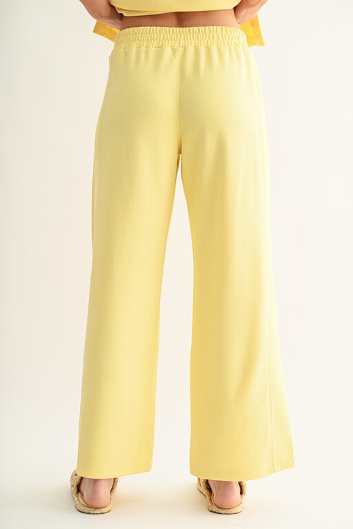 Mono B MB Luxe Sand Wash Ribbed Wide Leg Pant