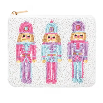Mud Pie MP Nutcracker Pink Holiday Beaded Case
