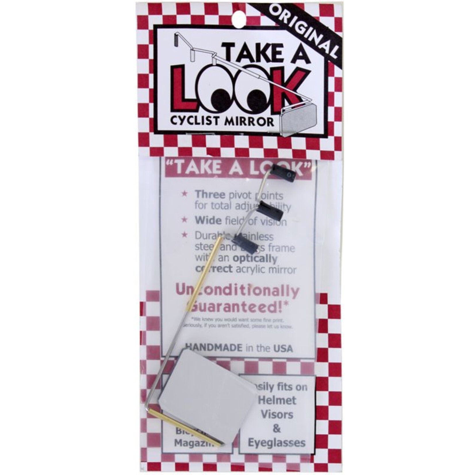 Bike Peddler Take-A-Look Original Cyclist Eyeglass Mirror Rectangle