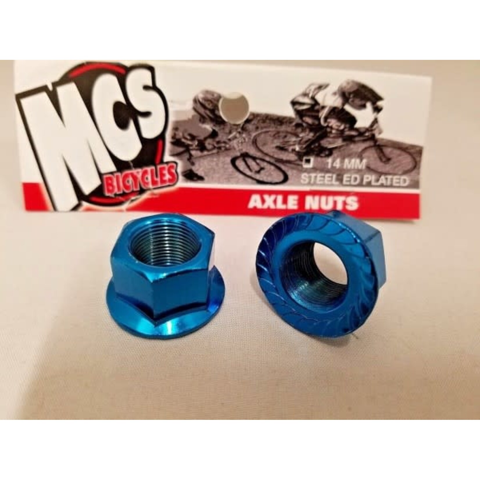 MCS MCS Steel Axle Nuts Blue 14mm
