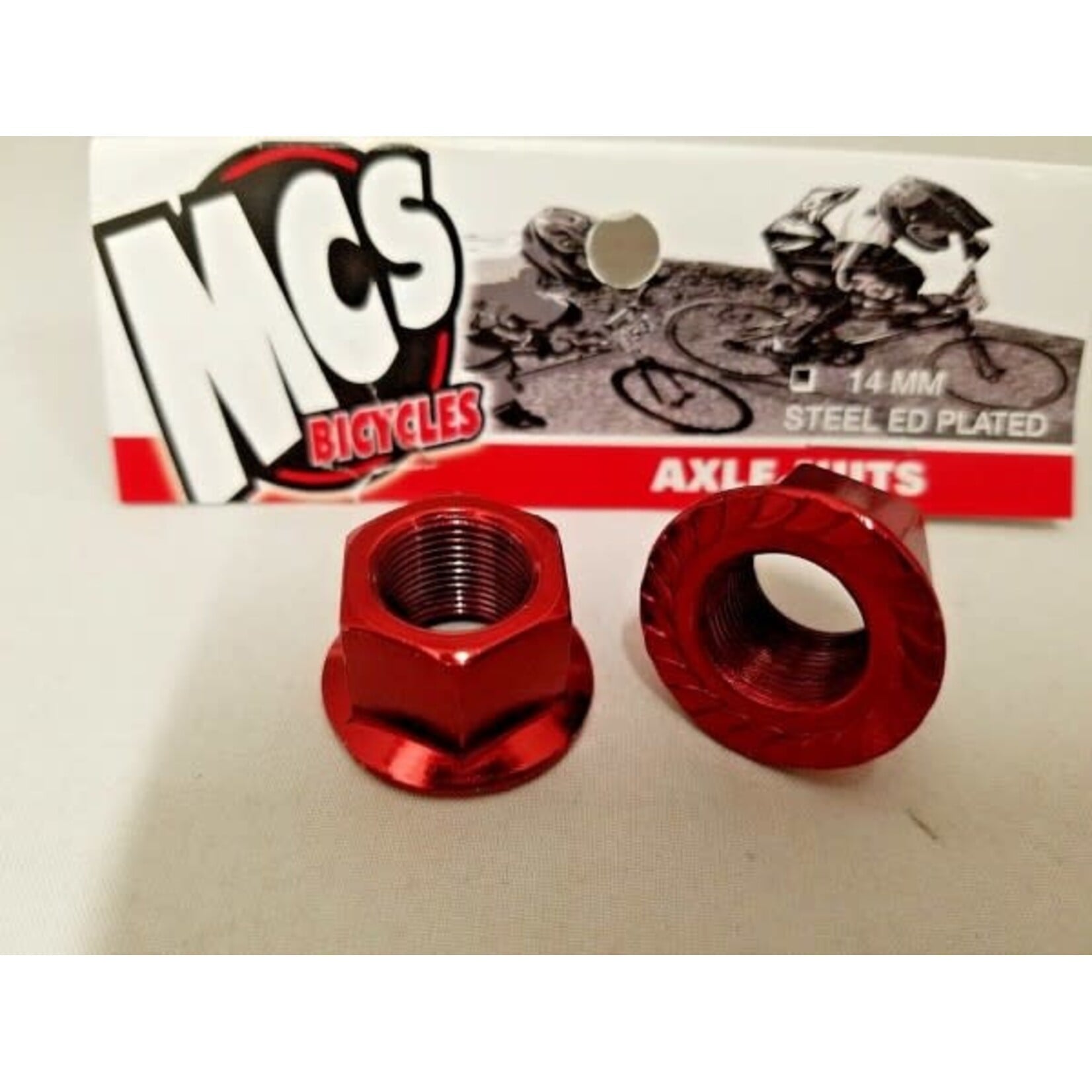 MCS MCS Steel Axle Nuts Red 14mm