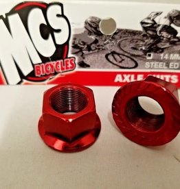 MCS MCS Steel Axle Nuts Red 14mm