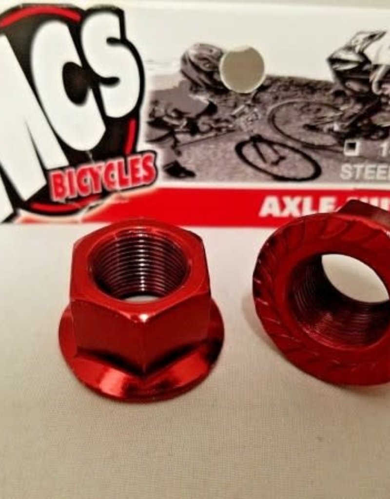 MCS MCS Steel Axle Nuts Red 14mm