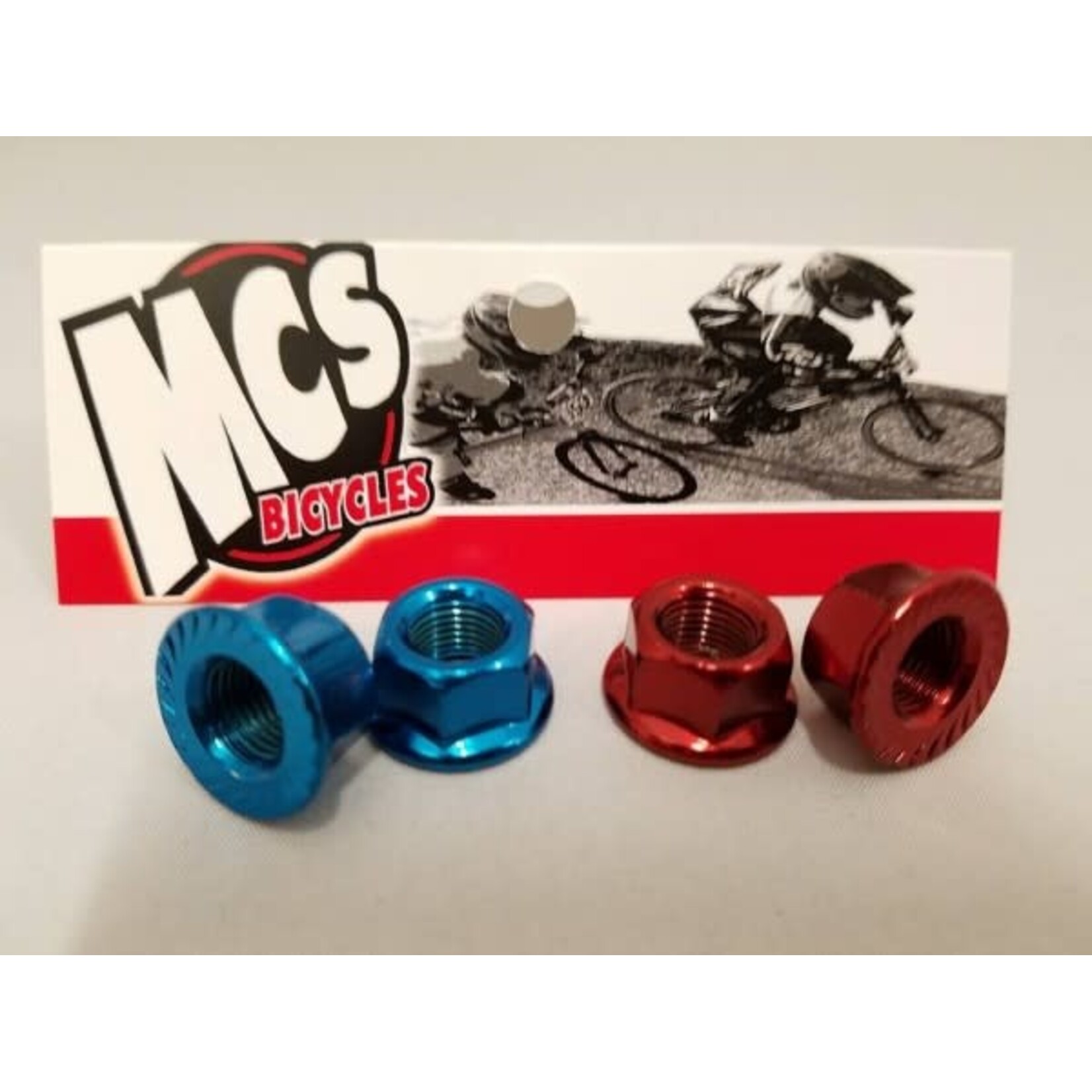 MCS MCS Steel Axle Nuts Red 3-8"