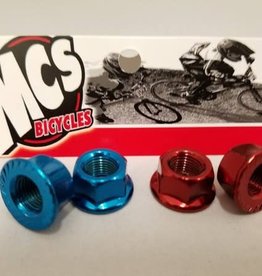MCS MCS Steel Axle Nuts Red 3-8"