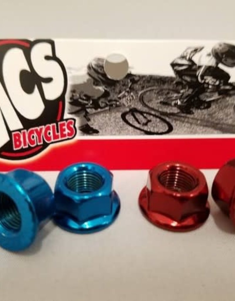 MCS MCS Steel Axle Nuts Red 3-8"