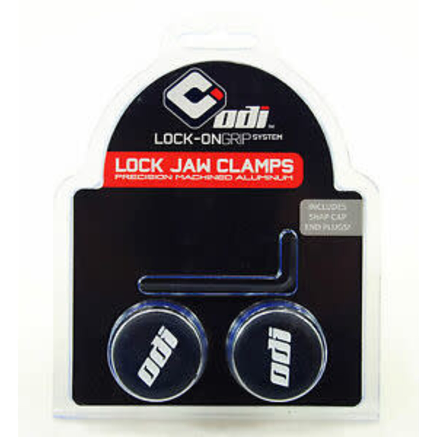 ODI ODI Lock Jaw clamps w/ Snap caps Silver set/4