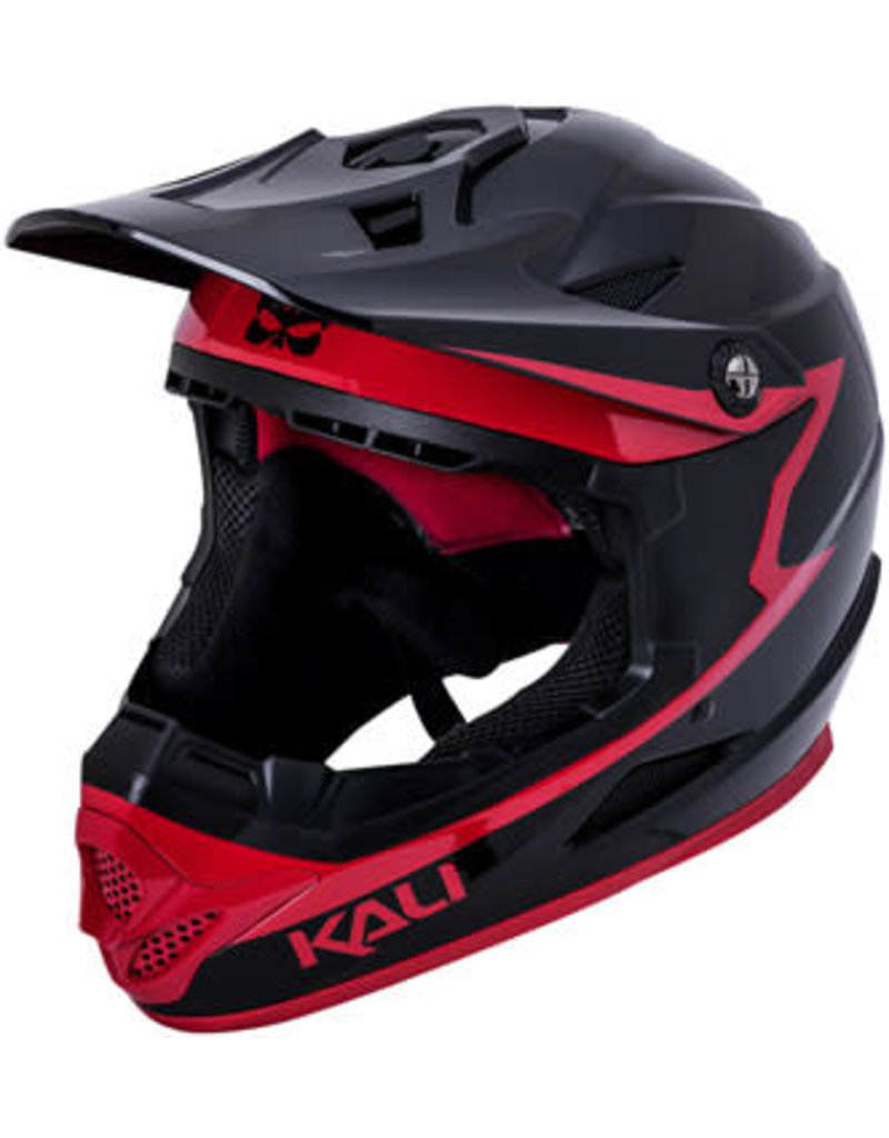 Kali Protectives Kali Zoka Grit Helmet: Gloss Black/Red, SM